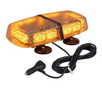 AUTOUTLET LED Feux d'Avertissement Voiture Emergenecy 12 / 24V 72 LED, 30 000 H de vie, 7 Modes de Clignotement, 4 Base Magnétique Forte, 5m du Câble de l'Allume-Cigare,Feux de Brouillard, Ambre