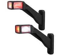 AUTOUTLET Lot de 2 feux de gabarit LED 12-30 V étanches | avec réflecteur interne lumière d'avertissement blanc, rouge, ambre 187 mm pour remorque, camionnette et caravane