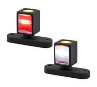 AUTOUTLET Lot de 2 feux de position latéraux LED 12-30V Lampe de Dégagement de Contour de Feu de Gabarit Latéral Universel pour Voiture SUV Van Lorry Rvs Bus Bateau Remorque LED Camion - 74mm