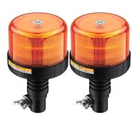AUTOUTLET Lot de 2 gyrophares Amber - 12 LED - 12-24 V - Avec marquage E9 - Étanche IP56 - 3 modes d'éclairage - Feu d'avertissement - Flash avant - Pour tracteur, etc