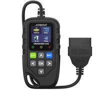 AUTOUTLET Obd2 Scanner Obd2 Code Reader avec Définition DTC 10 Langues Détection et Surveillance de La Tension Lecteur de Code d'Erreur Automobile-Noir