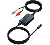 AUTOUTLET Optique vers RCA 192 kHz avec Dolby AC-3 et DTS 5.1 Canaux | SPDIF vers RCA Plug & Play pour Netflix et Prim, 1.1 m fiche RC 1 m câble optique Pour HDTV, DVD, Sky et consoles de jeux