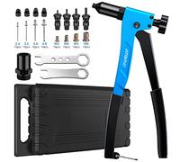 AUTOUTLET Pistolet à Rivets et Écrous 2 en 1 Kit 10 Pouces Outil pour Pistolet à Écrous à Rivets avec 40PCS Écrous M3 M4 M5 M6 40PSC Rivet 2.4 3.2 4.0 4.8 pour Les Voitures Les Vélos Les Meubles