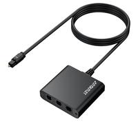 AUTOUTLET Répartiteur Optique 1 en 3 Sorties en Aluminium 1 x 3 SPDIF Toslink avec câble Optique de 1 m - Câble Audio Optique pour TV, PS4, PS5, Xbox, DVD, Barre de Son