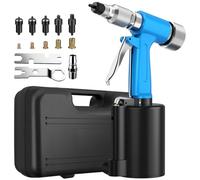 AUTOUTLET Riveteuse Pneumatique Robuste Pistolet à Rivets Ensemble avec 100 Écrous et 5 Mandrins Métriques pour Panneaux de Carrosserie, Fixations de Vélo, Meubles et Décorations