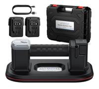 AUTOUTLET Ventouse électrique à double moteur de 25,4 cm, capacité de levage de 300 kg, batterie au lithium remplaçable à chaud, poignée ergonomique antidérapante, mallette à outils portable pour