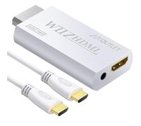 AUTOUTLET Wii vers Hdmi Adaptateur de Conversion Wii vers HDMI avec Câble HDMI de 1.5 M La Sortie Audio-vidéo 3,5 mm Wii2HDMI Prend en Charge 720 / 1080p Tous Les Modes d'affichage Wii