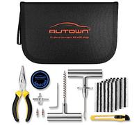 AUTOWN Kit de réparation de Pneu Plat avec Bouchons 31 pièces pour Voiture, Moto, ATV, Jeep, Camion, Tracteur Réparation de crevaison de Pneu Plat