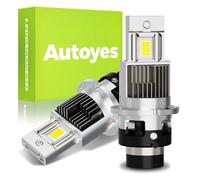 Autoyes Ampoules de phare LED D2S, 700% plus brillantes 30000LM D2S, taille 1:1 6500K blanc D2S D4R LED, aucune adaptation requise, ampoule LED D2S prête à l'emploi, lot de 2