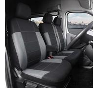 AUTOYOUTH Lot de 2 + 1 housses de siège de camionnette, style ethnique rétro Baja, rembourrées, triple couche, imperméables, compatibles avec airbag universel, gris/noir