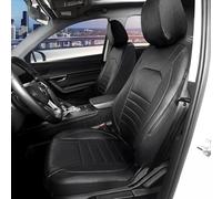 AUTOYOUTH Lot de 2 housses de siège avant universelles en cuir PU imperméable - Noir - Compatible avec airbag - Pour SUV, camionnette, berline
