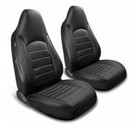 AUTOYOUTH Lot de 2 housses de siège avant universelles en cuir PU imperméable - Noir - Compatible avec airbag - Pour SUV, camionnette, berline