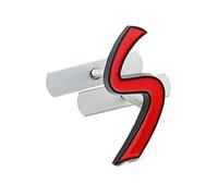 AUTOZOCO Badge S pour grille de voiture, emblème grill, badge S, compatible Mini Cooper S, R56, R53, F56, R50, R52, R57, métal, 6x5 cm, rouge et noir