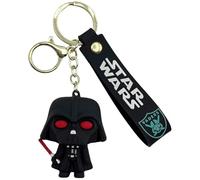 AUTOZOCO Porte-clés Dark Vador, porte-clés Star Wars, porte-clés dessin animé, pendentif Dark Vador, porte-clés Dark Vador, porte-clés compatible avec Star Wars, longueur 5,5 cm, silicone, Noir