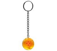 AUTOZOCO Porte-clés Dragon Ball Z, porte-clés boule de dragon 4 étoiles, boule 4 étoiles Dragon Ball, sphère 4 étoiles Dragon Ball, diamètre de la boule 3 cm, longueur totale 10 cm, 4 étoiles, orange,