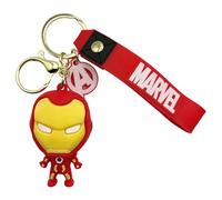 AUTOZOCO Porte-clés Iron man, porte-clés en caoutchouc pour homme Iron-man, porte-clés figurine d'Ironman, porte-clés Avengers, 6 cm, silicone, compatible avec Marvel, rouge