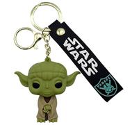 AUTOZOCO Porte-clés Yoda, porte-clés Star Wars, porte-clés dessin animé, pendentif Yoda, porte-clés Yoda, porte-clés compatible avec Star Wars, porte-clés 3D Yoda, silicone, vert