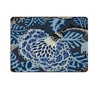 Autravelco Plaque décorative en métal pour extérieur, chinoiserie, motif floral, vert, bleu, blanc, plaque en métal pour entreprise, porche, paroisse verte, petite Skukusa, poster d'art cadeau pour