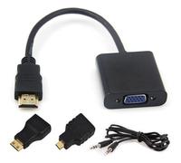 Autre 1 jeu de puces 1080P intégrées, adaptateur Micro HDMI vers VGA, avec câble Audio, pour Xbox 360, PS3, PS4, PC, DVD Nipseyteko