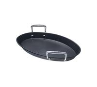 Le Creuset Poêle à Poisson Anti-Adhérente Ovale en Fonte d'Aluminium, 40 cm, Anthracite/Argenté,52105400010101