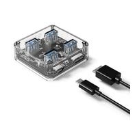 Autre HUB USB 3.0 Super rapide, 4 Ports, USB 3.0, Transparent, Design Compact, pour votre Microsoft Surface, ultrabook et Mac Book Nipseyteko