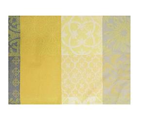 Autrefois 6 Sets de Table Jacquard enduits Anti-Tache Coustellet Jaune 35 x 50 cm