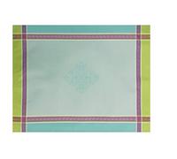 Autrefois 6 Sets de Table Jacquard enduits Anti-Tache Hermes Turquoise 35 x 50 cm