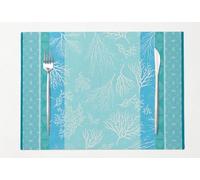 Autrefois 6 Sets de Table Jacquard enduits Anti-Tache Ulysse Bleu 35 x 50 cm