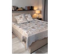 Autrefois Boutis Patchwork Saint Valentin - Dessus de lit 230x250 cm avec 2 Taies d'oreiller 65x65 cm, Dessus de lit Motifs Cœurs