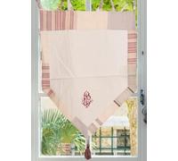 Autrefois Brise bise 45x60 cm, Lin brodé, Voilage Broderie, Style Charme, Petit Rideau Fin, Decoration pour fenetre de Cuisine, Salle de Bain, Salon, French Style Curtain, Victor Rouge