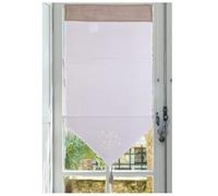 Autrefois Brise bise et Enrouleur 60 x 120 cm Curtois, Lin brodé, Voilage Broderie, Style Charme, Petit Rideau Fin