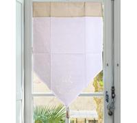 Autrefois Brise bise et Enrouleur, Lin brodé, Voilage Broderie, Style Charme, Petit Rideau Fin, Decoration pour fenetre de Cuisine, Salle de Bain, Salon,French Style, Venise (Lin, 60 x 90 cm)