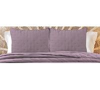 Autrefois Housse de taie 65 x 65 cm Sixtine Rose Parme- Effet Peau de pêche - Couvre lit matelassé Doux et léger - Boutis uni 2 Places - Couverture Microfibre - Plaid canapé déco