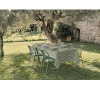 Autrefois Nappe Jacquard enduite,Nappe rectangulaire Anti Tache,Entretien Facile,Convient en Intérieur et Extérieur,pour Salle à Manger,Mariage et Evénements,Utopie Kaki 150 * 250cm