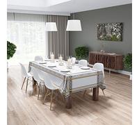 Autrefois Nappe Jacquard enduite, Nappe rectangulaire Anti Tache, Nappe Tissu Facile à Nettoyer, Art Déco (150 x 150)