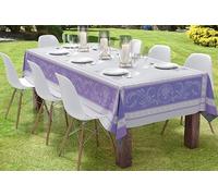 Autrefois Nappe Jacquard Enduite, Nappe rectangulaire Anti Tache, Nappe Tissu Facile à Nettoyer, Convient pour Repas, Salle à Manger, Mariage et Evénements, Lavande Parme 150 x 200 cm
