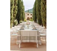 Autrefois Nappe Jacquard Enduite, Nappe rectangulaire Anti Tache, Nappe Tissu Facile à Nettoyer, Convient pour Repas, Salle à Manger, Mariage et Evénements, Hermes Champagne 150 x 200 cm