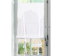 Autrefois Rideau Enrouleur 80x160 cm, Lin brodé, Voilage Broderie, Style Charme, Petit Rideau Fin, Decoration pour fenetre de Cuisine, Salle de Bain, Salon, French Style Curtain, Arc Blanc