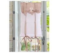 Autrefois Rideau enrouleur et brise bise 60 x 160 cm Lin Inès, Lin brodé, Voilage Broderie, Style Charme, Petit Rideau Fin