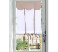 Autrefois Rideau Enrouleur et Brise bise, Lin brodé, Voilage Broderie, Style Charme, Petit Rideau Fin, Decoration pour fenetre de Cuisine, Salle de Bain, Salon, versaille (Lin, 60 x 160 cm)