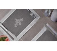 Autrefois Set de Table Gris Foncé Elégance 35 * 50 cm, Set de Table brodé, French Style, Shabby Charme