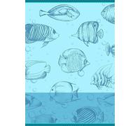 Autrefois Torchon Imprimé Jacquard Bleu 48x70cm, Thème Mer, Lagon Bleu
