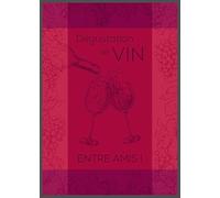 Autrefois Torchon Imprimé Jacquard Rouge, 48 * 70 cm, Thème Vin, Dégustation