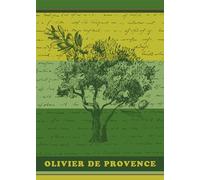 Autrefois Torchon Imprimé Jacquard Vert 48 * 70cm, Thème Méditerranéen, Olivier