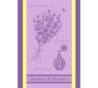 Autrefois Torchon Imprimé Jacquard Violet Parme 48x70 cm, Motif Bouquets de Lavande, Lavande Parme