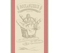 Autrefois Torchon Jacquard Lin 48x70cm, Thème Boulangerie, Pain