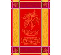 Autrefois Torchon Jacquard Rouge 48x70cm, Thème Marseille, Thème Epices, Piment