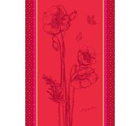 Autrefois Torchon Jacquard Rouge 48x70cm, Thème Nature, Coquelicot