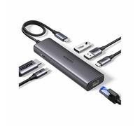 Ugreen Hub USB-C REVODOK 6-en-1 HDMI 4K@60Hz 2x USB-A 3.2 USB-C 3.2 RJ45 Gigabit PD 100W Gris