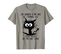 Autres Années D'ancienneté Ici J'ai Survécu À 40 Ans De Travail Ici T-Shirt Gris Unisex-Adultes S Classic Fit Manche Courte Col Rond Double Manche 40th-anniversary-work-company-t-shirt